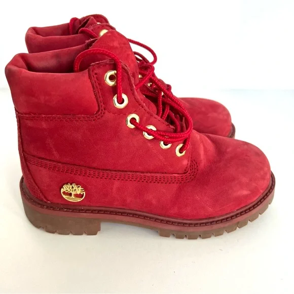 Timberland Fire Red Waterproof Leather Boot - Picture 8 of 8